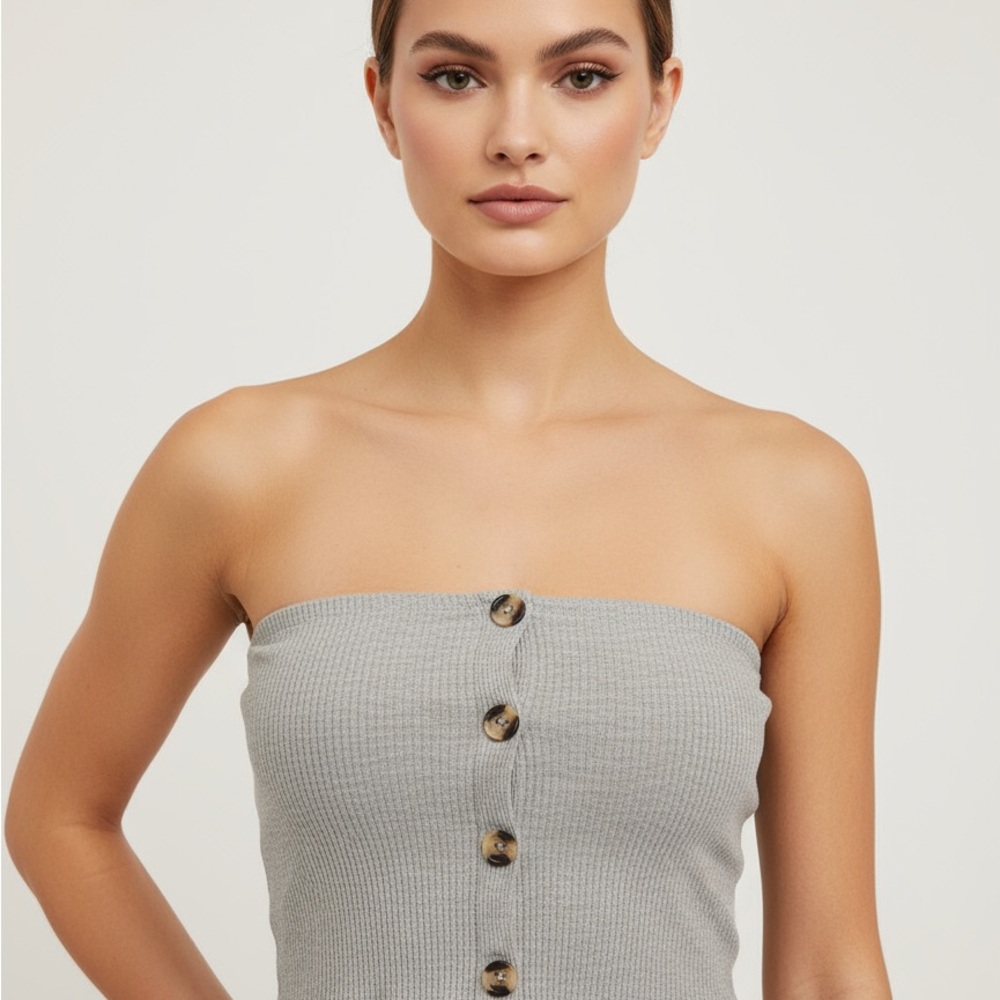 Ambiance Ribbed Gray Top